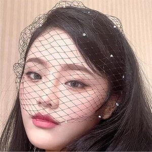 Bridal way rhinestone mesh veil